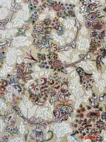 فرش کلاسیک گل برجسته کرمی 1200شانه طرح شاهکار
