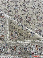 فرش 1200شانه افشان کرم گل برجسته طرح شاپرک