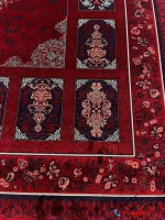 فرش 1200شانه قرمز لاکی کتیبه کاشان