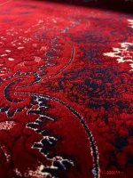 فرش 1200شانه لاکی قرمز کتیبه کاشان