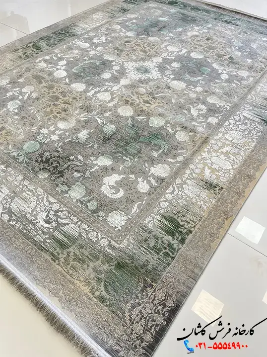 فرش افشان مدرن 1200شانه سیلور طرح سارا کاشان فرش افشان مدرن 1200شانه سیلور طرح سارا کاشان