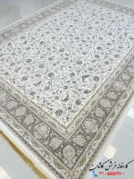 فرش افشان کرم 1200شانه طرح ساقی کاشان