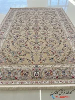 فرش افشان گل برجسته کرم 1200 شانه طرح شاپرک
