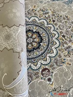 فرش ترنج بژ 1200شانه طرح چکاوک کاشان