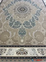 فرش ترنج دار بژ 1200شانه طرح چکاوک