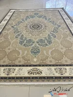 فرش ترنج دار بژ 1200شانه چکاوک کاشان