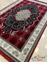 فرش ترنج دار لاکی 1200 شانه طرح چکاوک کاشان