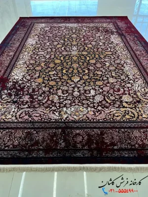 فرش قرمز لاکی 1200شانه طرح آران کاشان