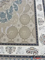 فرش لچک ترنج بژ 1200شانه طرح چکاوک